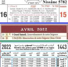 Calendrier 2022